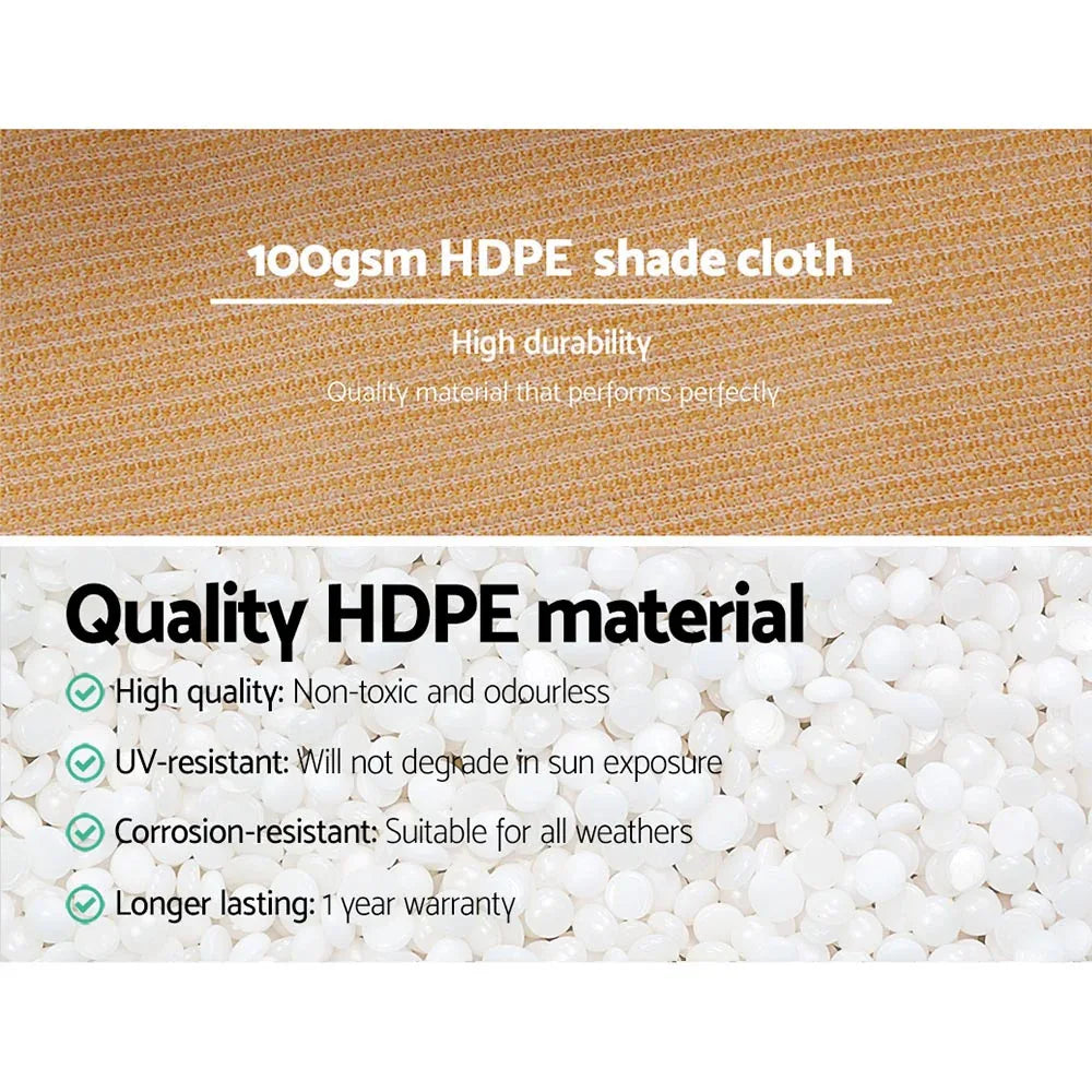 Instahut 50% Shade Cloth 3.66x20m Shadecloth Sail Heavy Duty Beige - Mekamart Australia