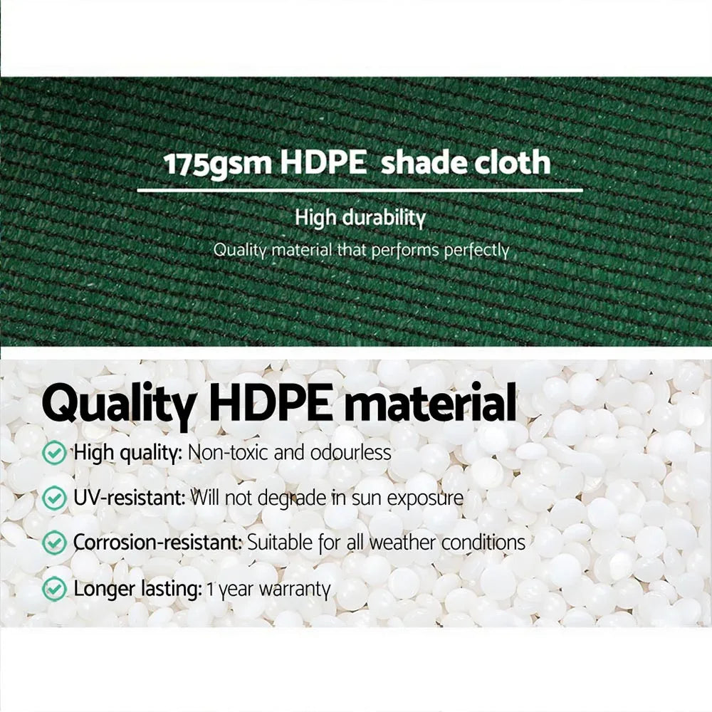 Instahut 70% Shade Cloth 3.66x20m Shadecloth Sail Heavy Duty Green - Mekamart Australia