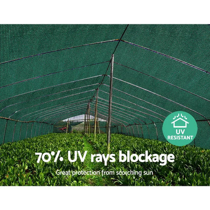 Instahut 70% Shade Cloth 3.66x20m Shadecloth Sail Heavy Duty Green - Mekamart Australia
