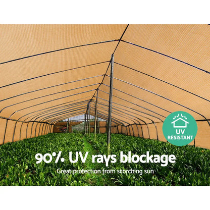 Instahut 90% Shade Cloth 3.66x20m Shadecloth Sail Heavy Duty Beige - Mekamart Australia