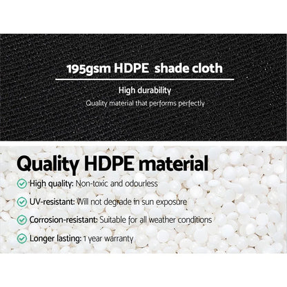 Instahut 90% Shade Cloth 3.66x20m Shadecloth Sail Heavy Duty Black - Mekamart Australia