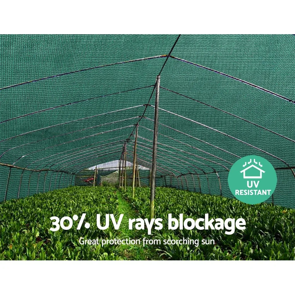 Instahut 30% Shade Cloth 3.66x20m Shadecloth Wide Heavy Duty Green - Mekamart Australia