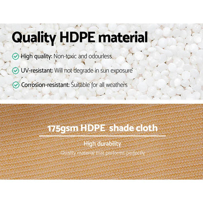 Instahut 70% Shade Cloth 3.66x30m Shadecloth Sail Heavy Duty Beige - Mekamart Australia