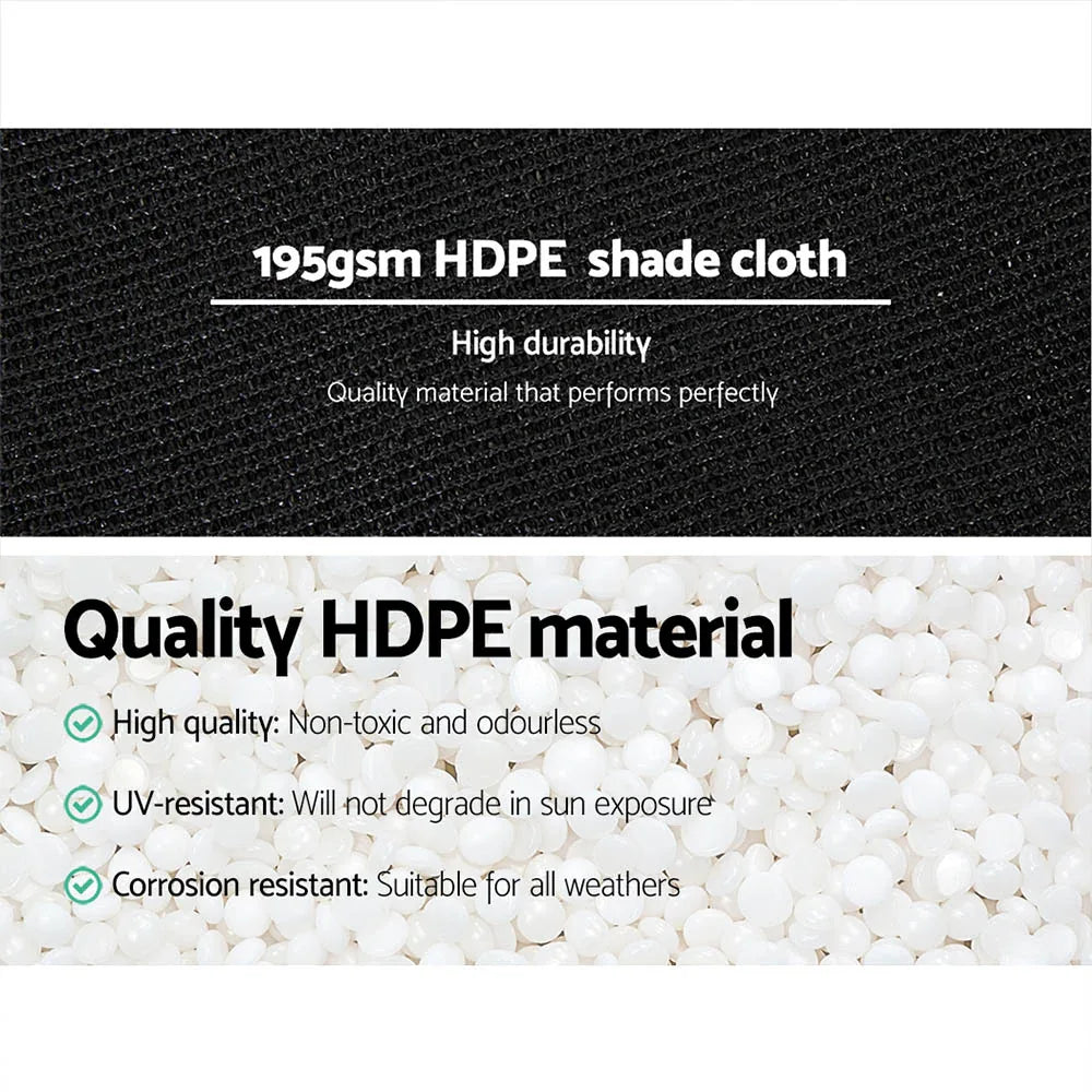 Instahut 90% Shade Cloth 3.66x30m Shadecloth Sail Heavy Duty Black - Mekamart Australia