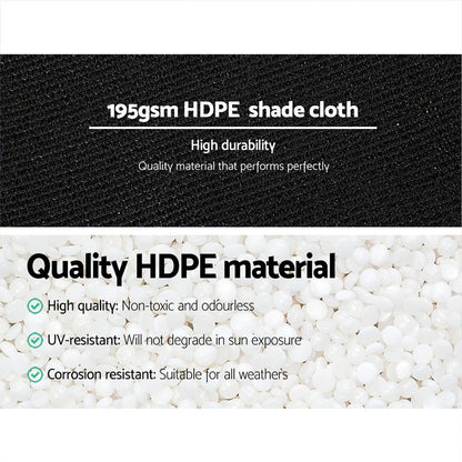 Instahut 90% Shade Cloth 3.66x30m Shadecloth Sail Heavy Duty Black - Mekamart Australia