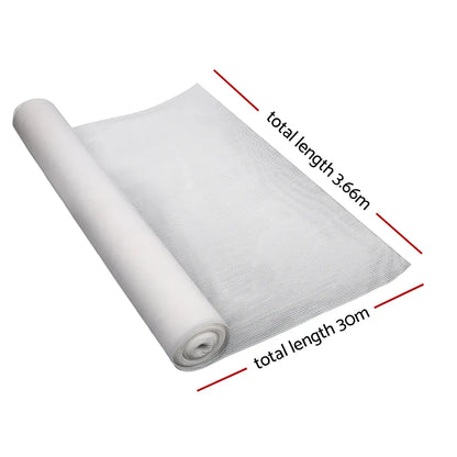 Instahut 30% Shade Cloth 3.66x30m Shadecloth Wide Heavy Duty White - Mekamart Australia