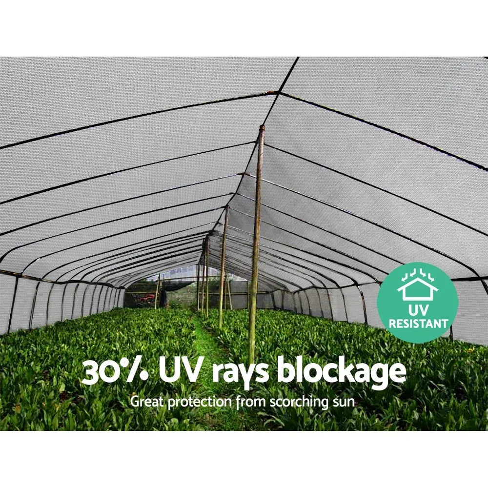 Instahut 30% Shade Cloth 3.66x30m Shadecloth Wide Heavy Duty White - Mekamart Australia
