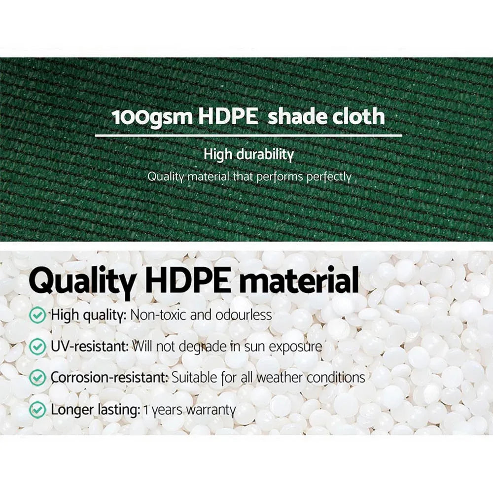 Instahut 50% Shade Cloth 1.83x20m Shadecloth Sail Heavy Duty Green - Mekamart Australia