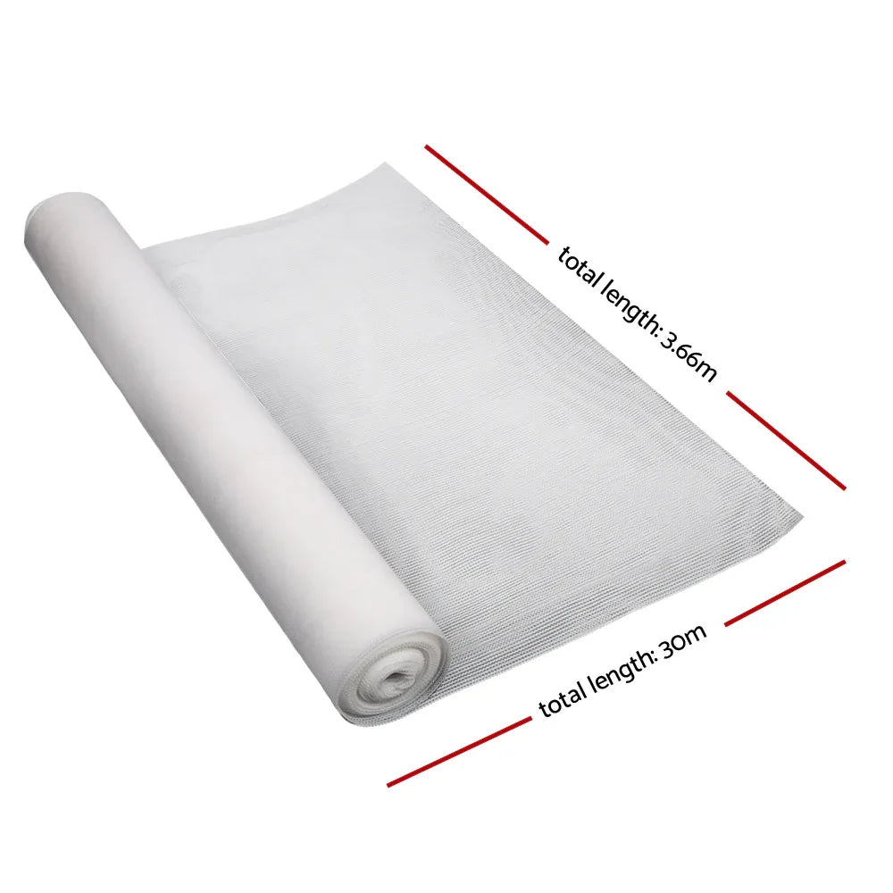 Instahut 90% Shade Cloth 3.66x30m Shadecloth Wide Heavy Duty White - Mekamart Australia