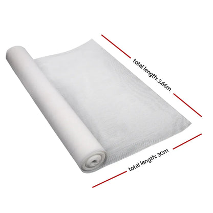 Instahut 90% Shade Cloth 3.66x30m Shadecloth Wide Heavy Duty White - Mekamart Australia