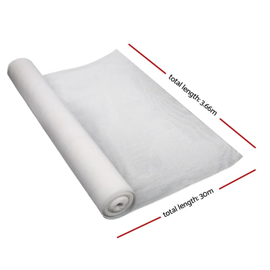 Instahut 90% Shade Cloth 3.66x30m Shadecloth Wide Heavy Duty White - Mekamart Australia