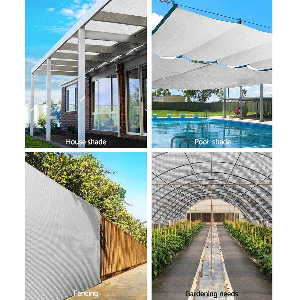 Instahut 90% Shade Cloth 3.66x30m Shadecloth Wide Heavy Duty White - Mekamart Australia