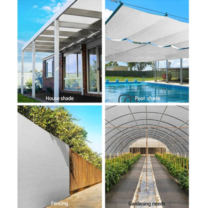 Instahut 90% Shade Cloth 3.66x30m Shadecloth Wide Heavy Duty White - Mekamart Australia