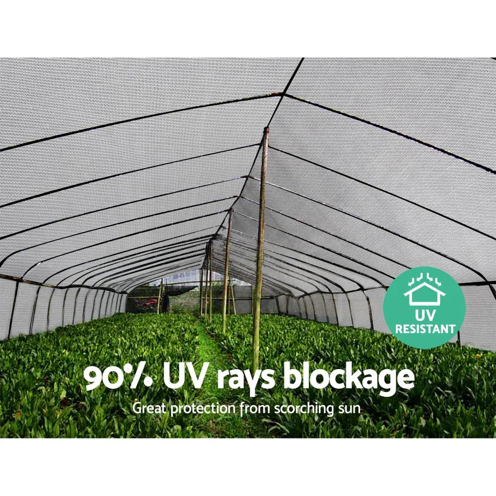 Instahut 90% Shade Cloth 3.66x30m Shadecloth Wide Heavy Duty White - Mekamart Australia