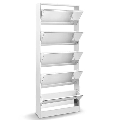 Artiss Shoe Rack Cabinet Mirror 25 Pairs White - Mekamart Australia