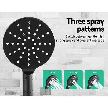Cefito 9'' Rain Shower Head Set Handheld Round High Pressure Mixer Tap Black - Mekamart Australia