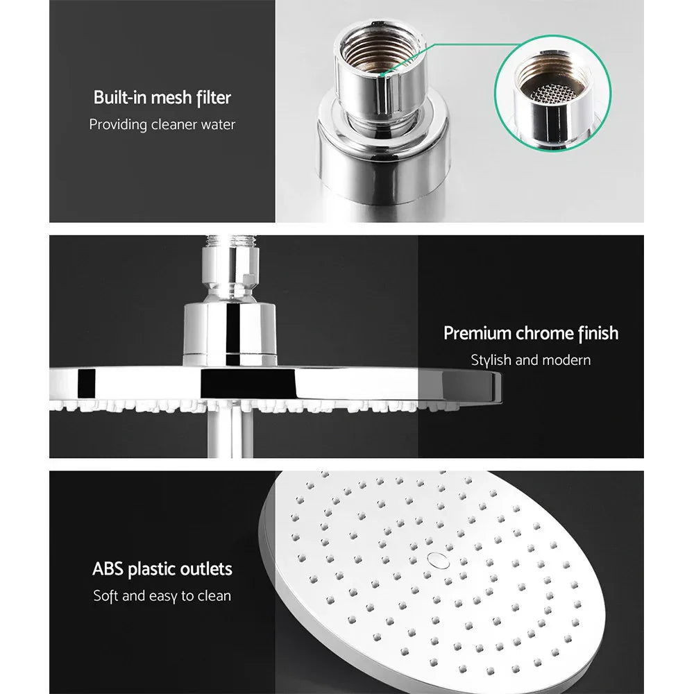 Cefito 9'' Rain Shower Head Set Handheld Round High Pressure Mixer Tap Chrome - Mekamart Australia