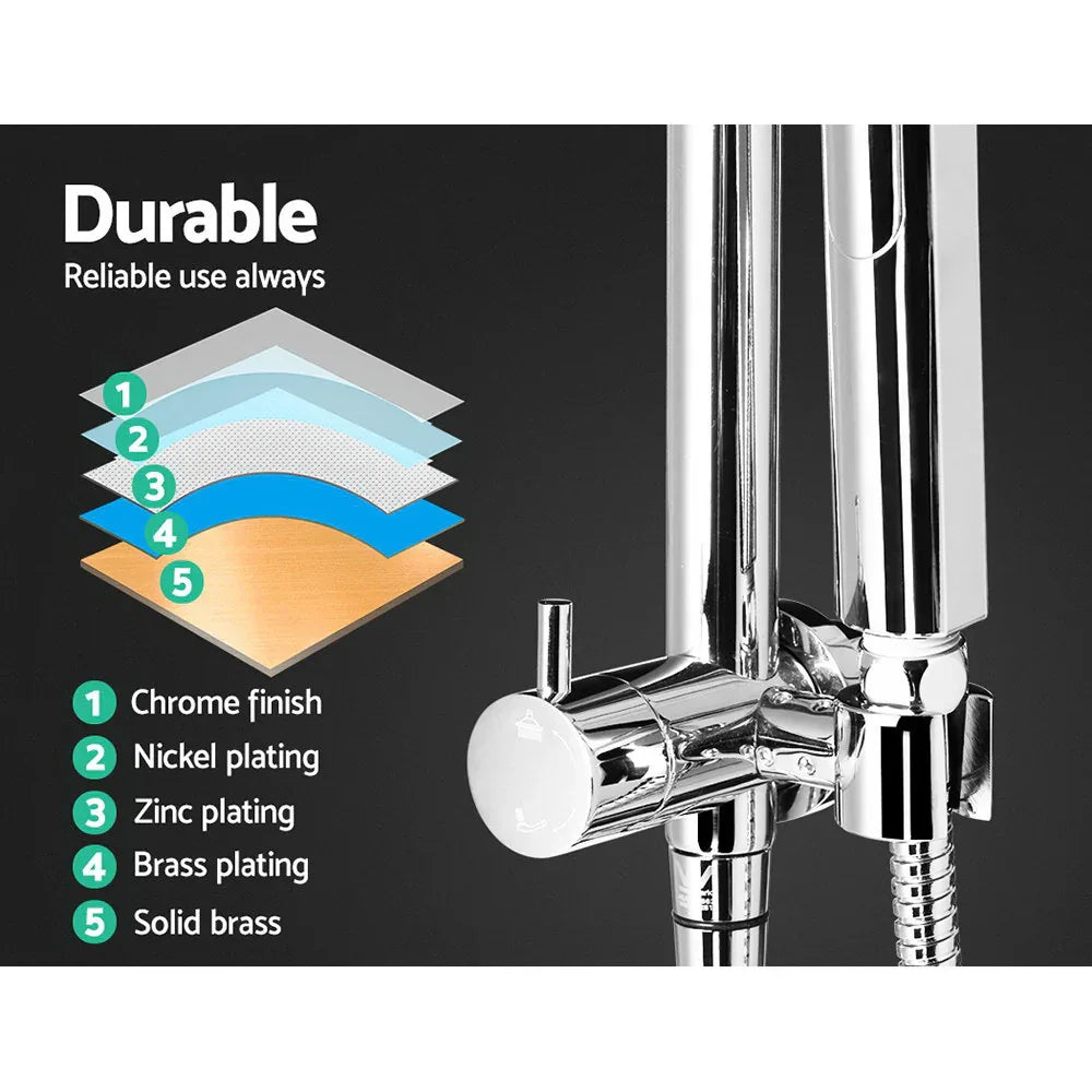 Cefito 9'' Rain Shower Head Set Handheld Round High Pressure Mixer Tap Chrome - Mekamart Australia