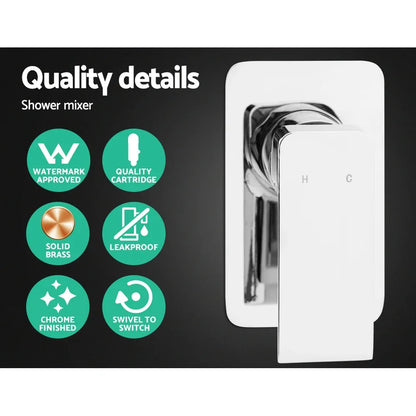 Cefito 9'' Rain Shower Head Set Handheld Round High Pressure Mixer Tap Chrome - Mekamart Australia