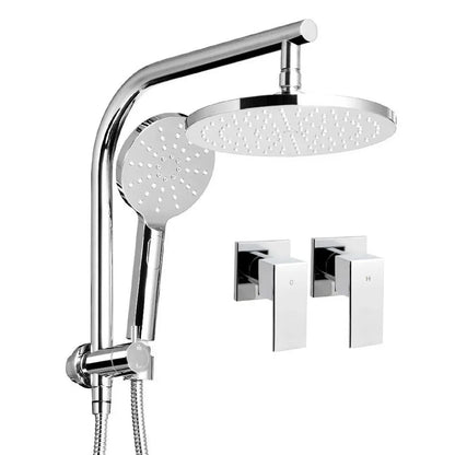 Cefito 9'' Rain Shower Head Set Handheld Round High Pressure Twins Tap Chome - Mekamart Australia