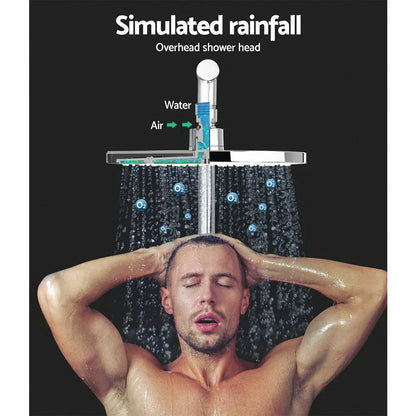 Cefito 9'' Rain Shower Head Set Handheld Round High Pressure Twins Tap Chome - Mekamart Australia