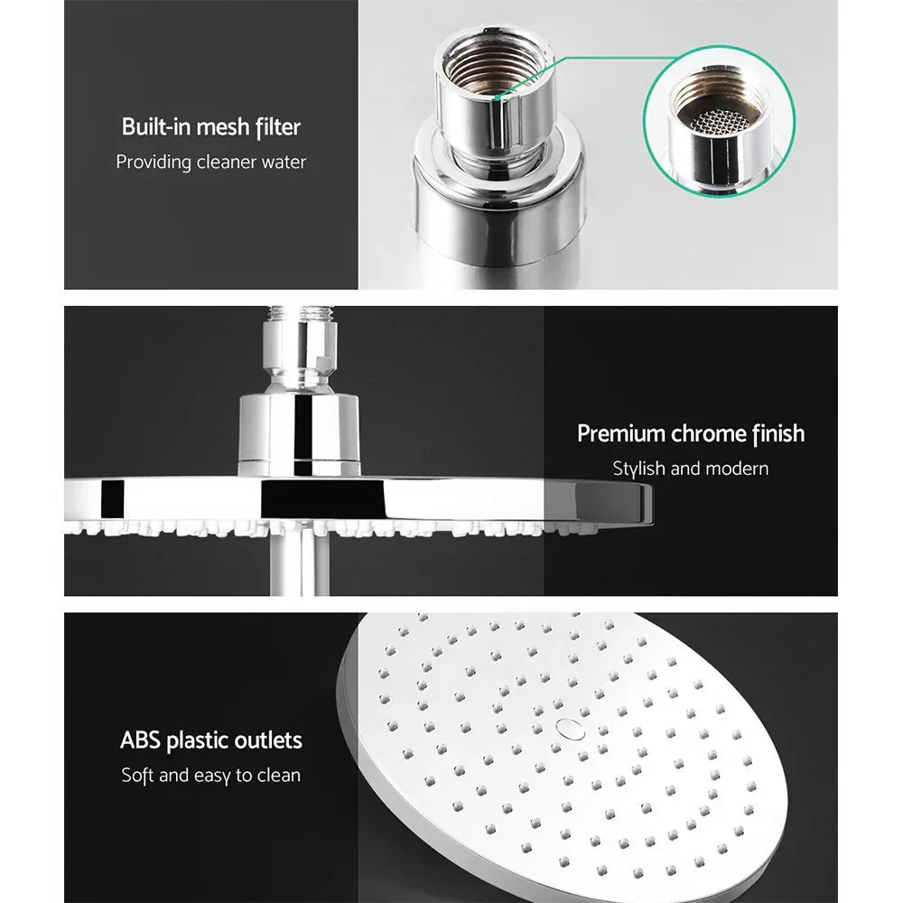 Cefito 9'' Rain Shower Head Set Handheld Round High Pressure Twins Tap Chome - Mekamart Australia