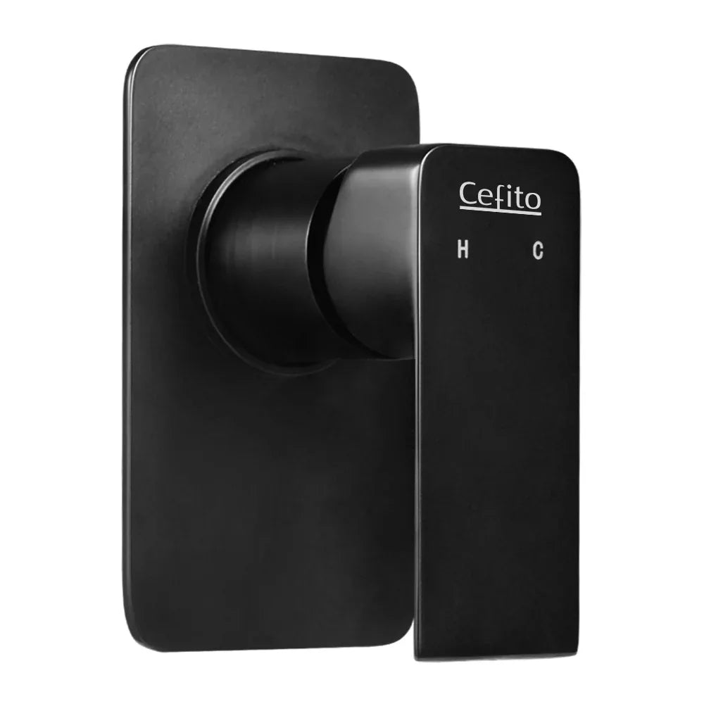 Cefito Shower Mixer Tap Wall Bath Taps Brass Hot Cold Basin Bathroom Black - Mekamart Australia