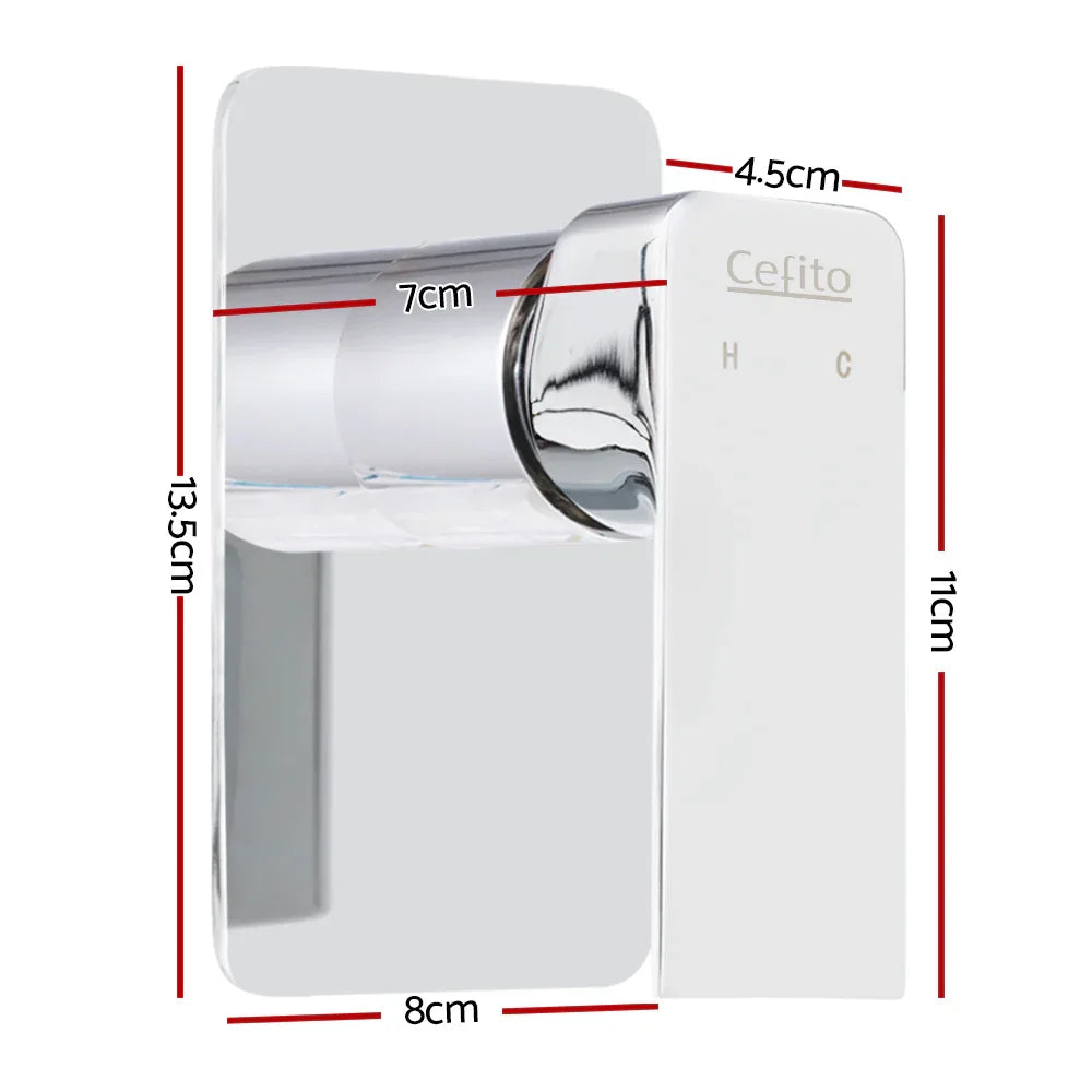 Cefito Shower Mixer Tap Wall Bath Taps Brass Hot Cold Basin Bathroom Chrome - Mekamart Australia