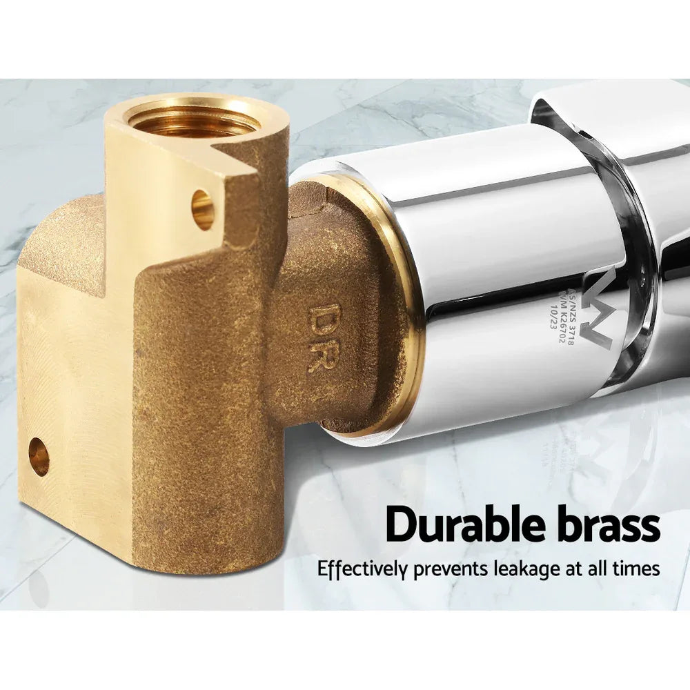 Cefito Shower Mixer Tap Wall Bath Taps Brass Hot Cold Basin Bathroom Chrome - Mekamart Australia