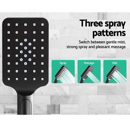 Cefito 8'' Rain Shower Head Set Handheld Square High Pressure Black - Mekamart Australia