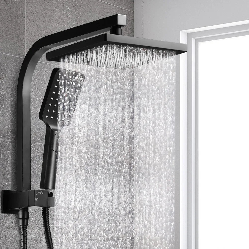 Cefito 8'' Rain Shower Head Set Handheld Square High Pressure Black - Mekamart Australia