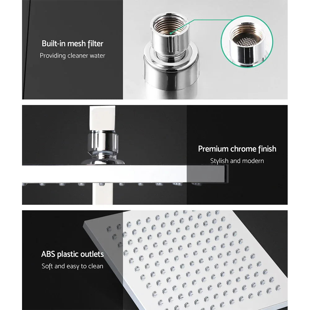 Cefito 8'' Rain Shower Head Set Handheld Square High Pressure Chrome - Mekamart Australia