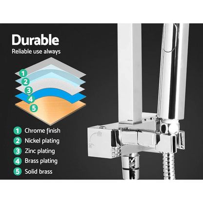 Cefito 8'' Rain Shower Head Set Handheld Square High Pressure Chrome - Mekamart Australia