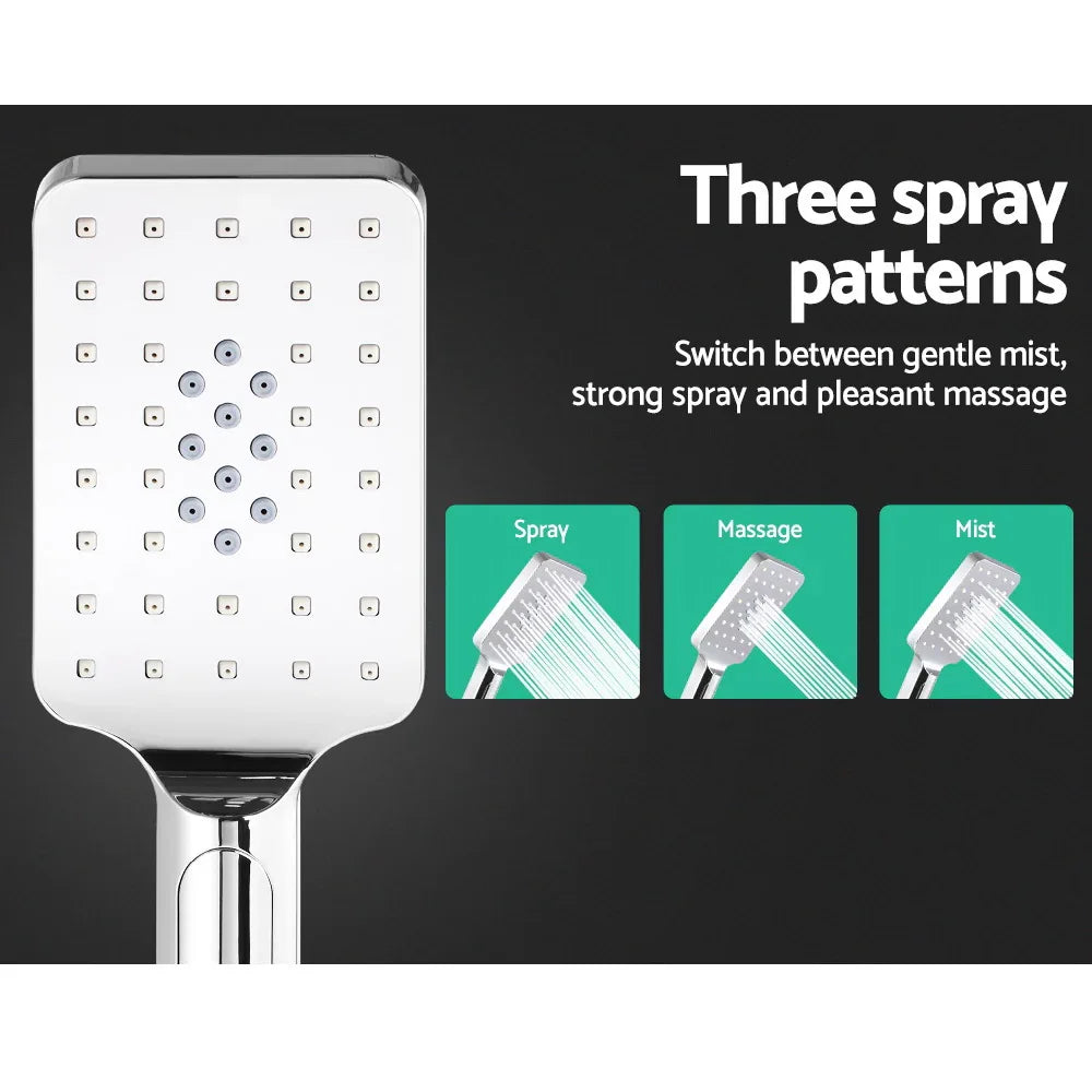 Cefito 8'' Rain Shower Head Set Handheld Square High Pressure Chrome - Mekamart Australia