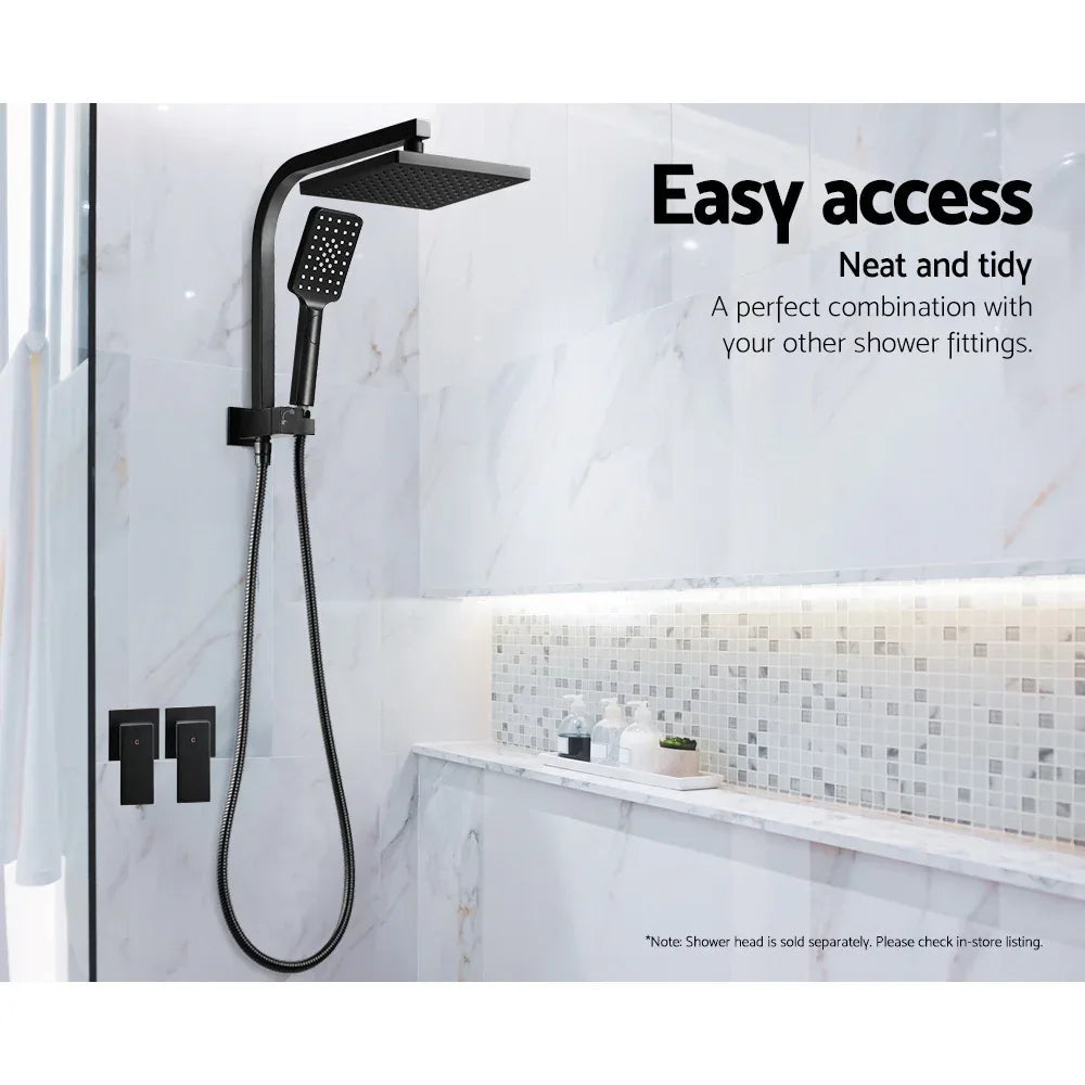 Cefito Shower Twins Tap Wall Bath Taps Brass Hot Cold Basin Bathroom Black - Mekamart Australia