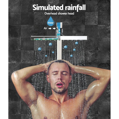 Cefito 8'' Rain Shower Head Wall Arm Square High Pressure Mixer Tap Chrome - Mekamart Australia