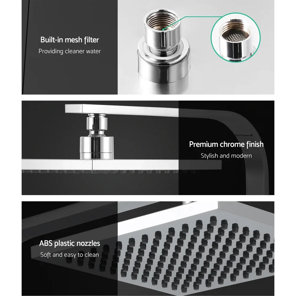 Cefito 8'' Rain Shower Head Wall Arm Square High Pressure Mixer Tap Chrome - Mekamart Australia