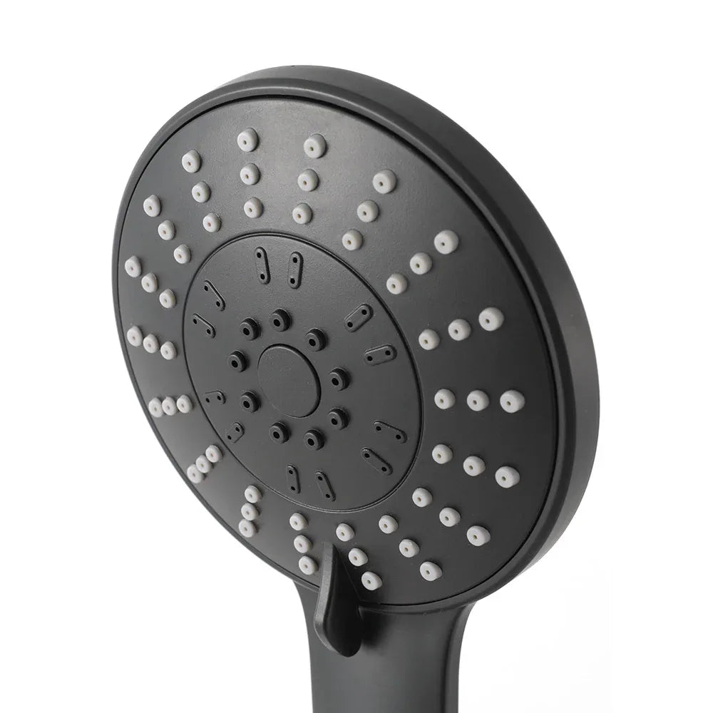Handheld Shower Head 4.5" High Pressure 5 Modes Poweful Round Black - Mekamart Australia