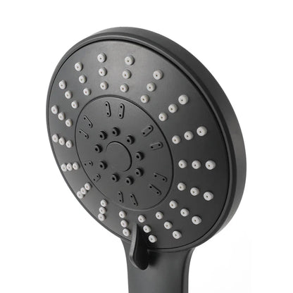 Handheld Shower Head 4.5" High Pressure 5 Modes Poweful Round Black - Mekamart Australia
