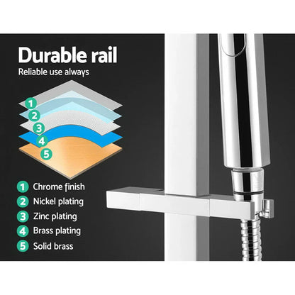 Cefito 10'' Rain Shower Head Set Handheld Square High Pressure Twins Tap Chrome - Mekamart Australia