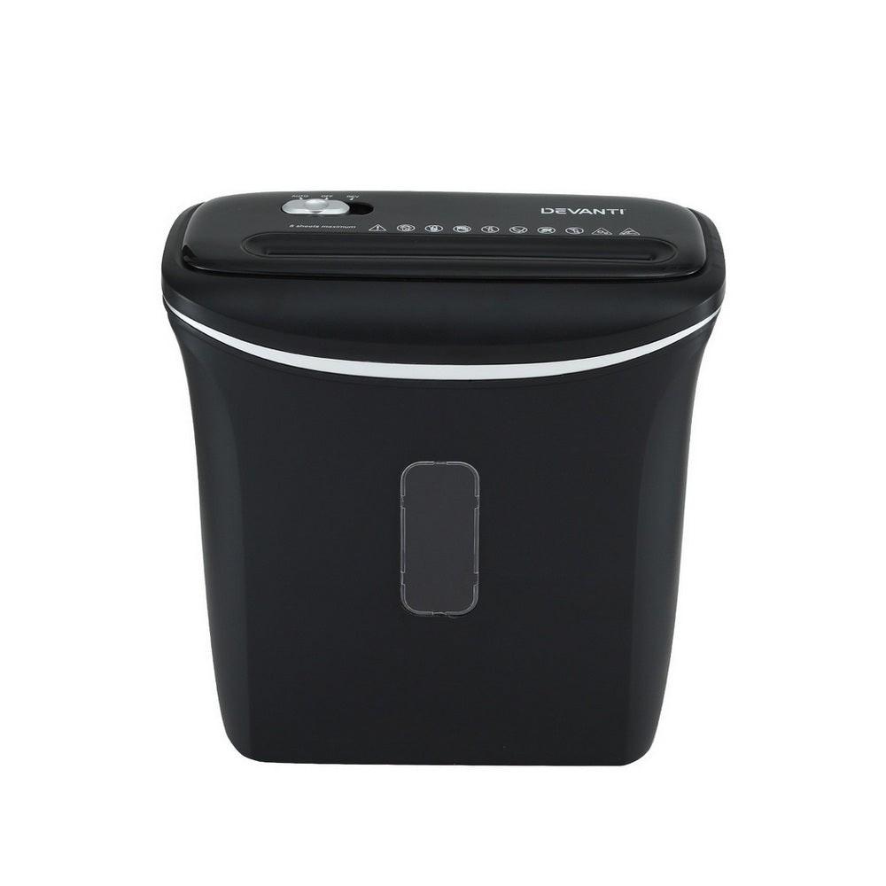 Devanti 12L Cross-Cut Shredder 8-Sheet Paper Home Office Credit Card