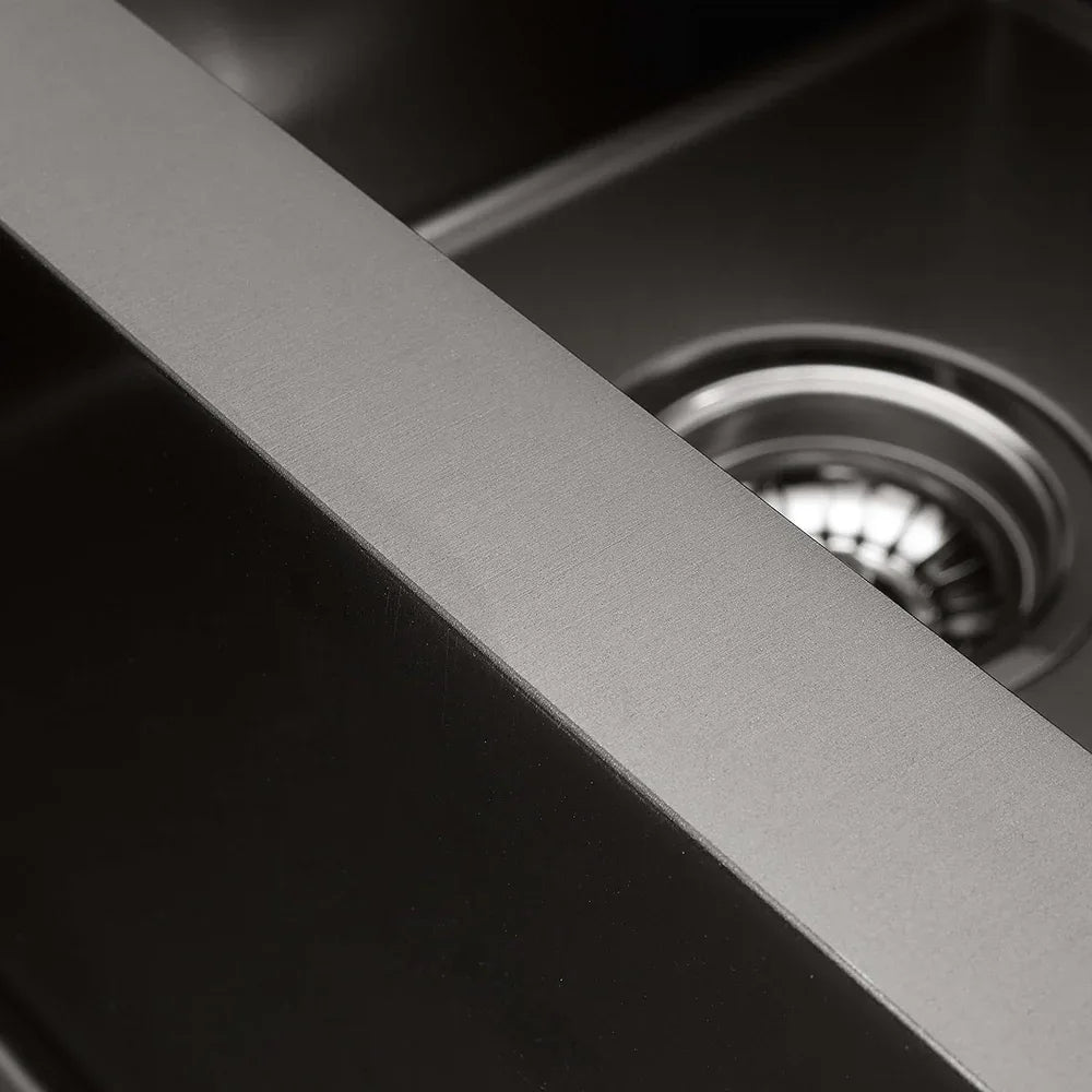 Cefito Kitchen Sink 77X45CM Stainless Steel Basin Double Bowl Black - Mekamart Australia