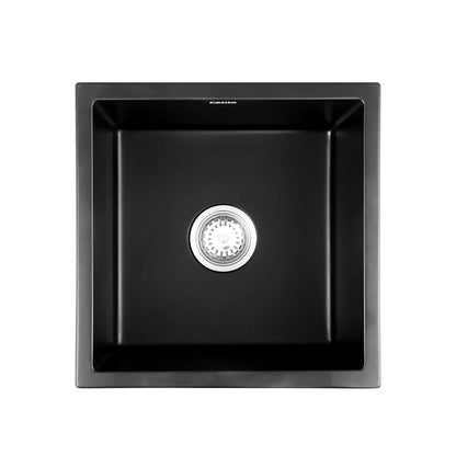 Cefito Kitchen Sink 45x45cm Granite Stone Sink Single Bowl Black - Mekamart Australia