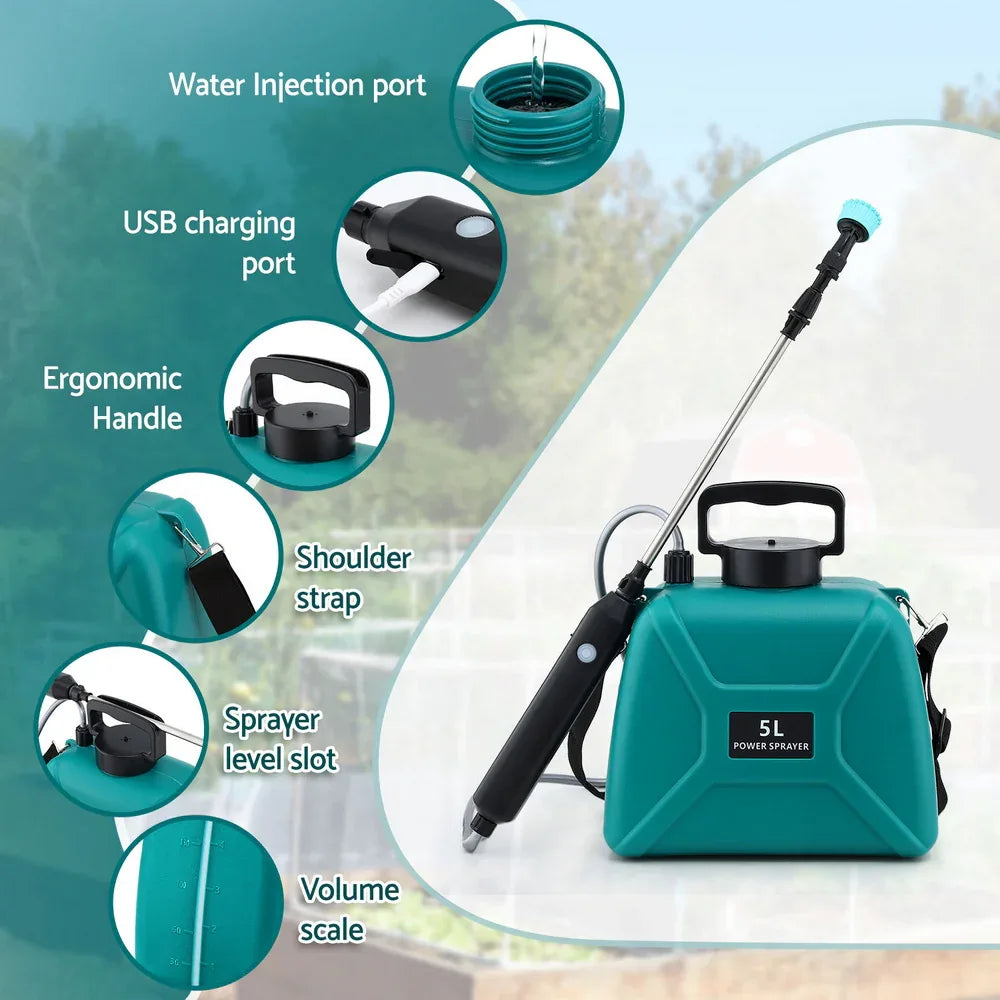 Giantz Weed Sprayer Garden Sprayer USB Charging Electric Shoulder Sprayer 5L - Mekamart Australia