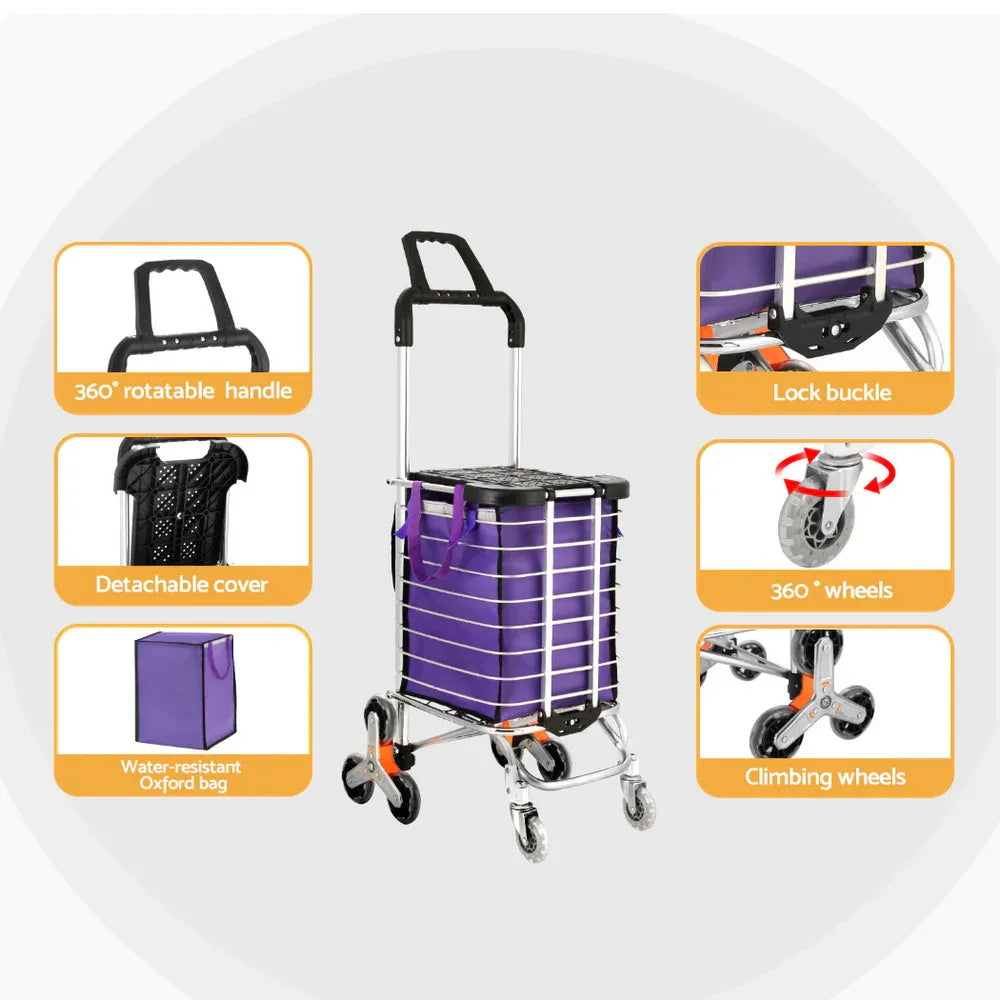 Emajin Shopping Cart Trolley 35L Foldable Climbing Wheels - Mekamart Australia