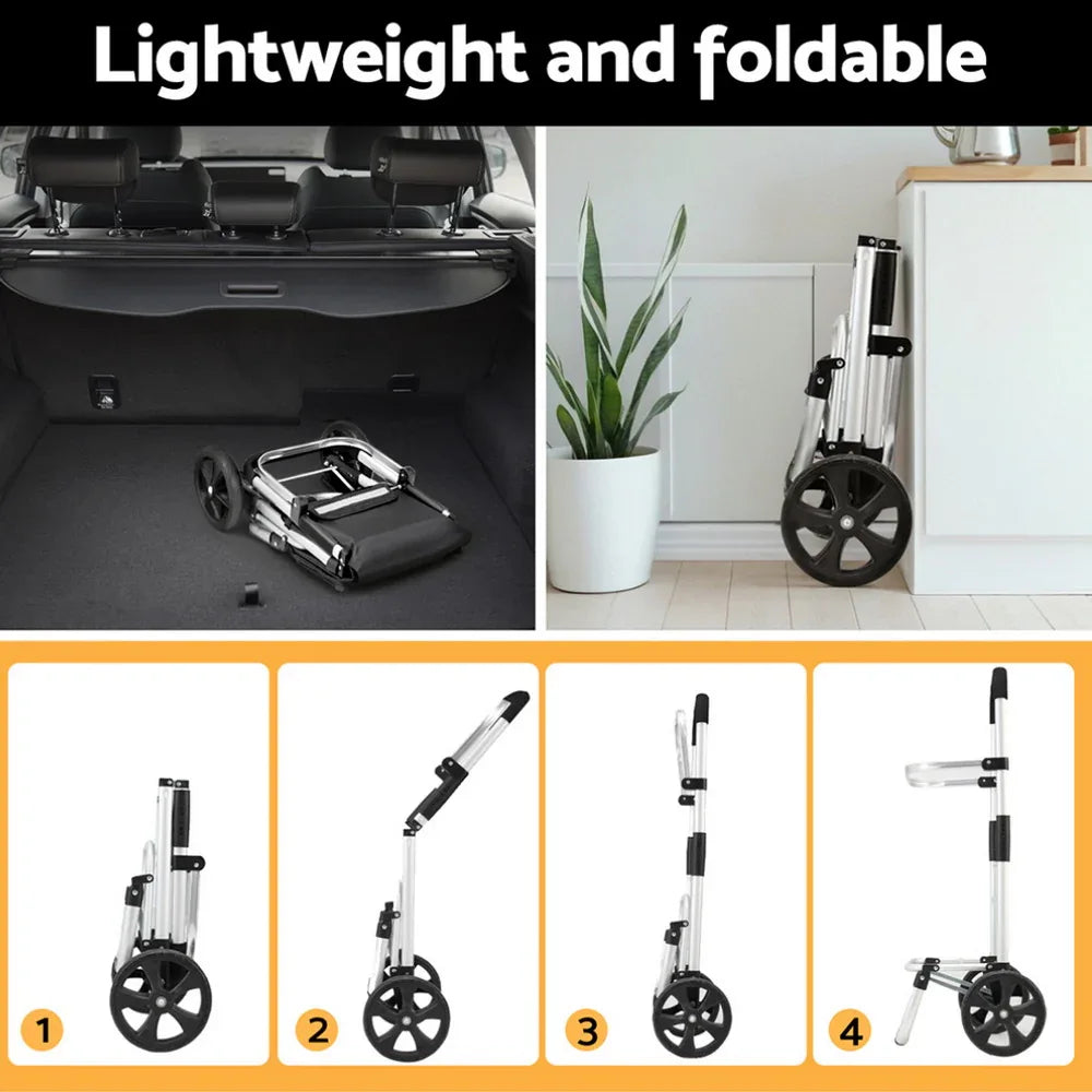 Emajin Shopping Trolley Cart Foldable 45KG Black - Mekamart Australia