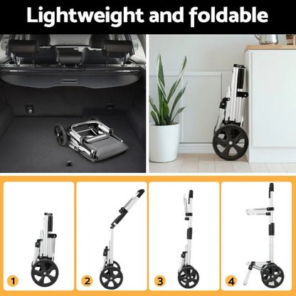 Emajin Shopping Trolley Cart 45KG Foldable Grey - Mekamart Australia