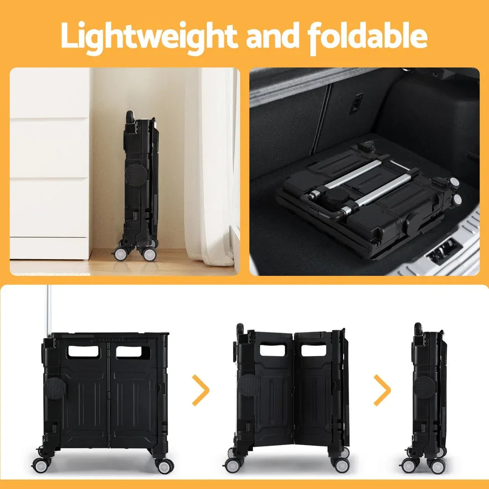 Emajin Shopping Trolley Cart 75L Foldable Black - Mekamart Australia