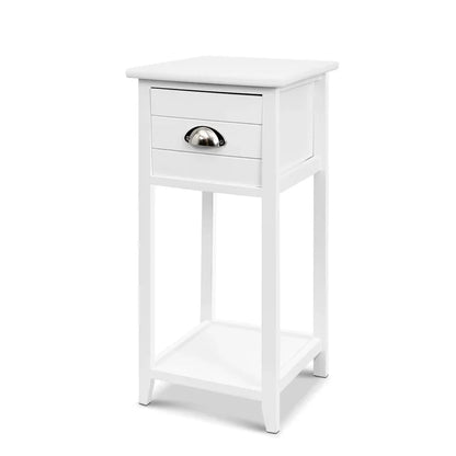 Artiss Bedside Table Vintage - THYME White - Mekamart Australia