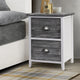 Artiss Bedside Table 2 Drawers Vintage X2 - THYME Grey - Mekamart Australia